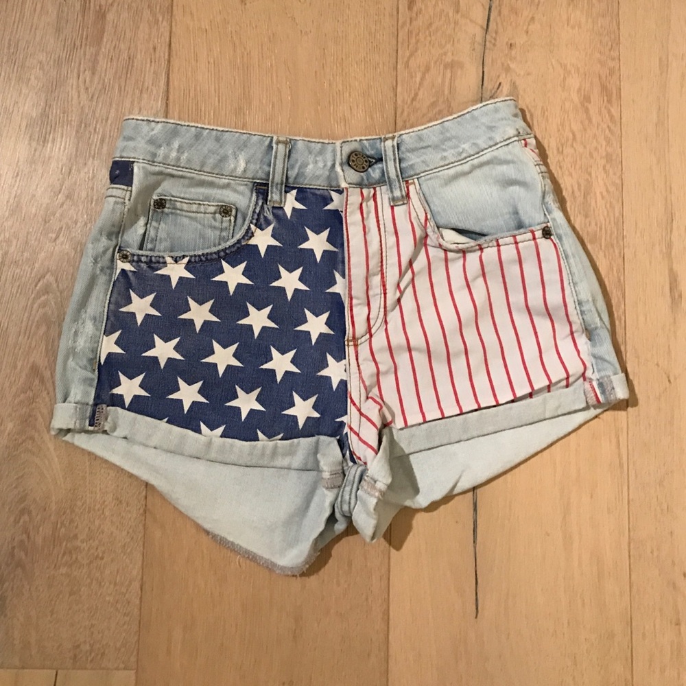 Topshop American flag shorts